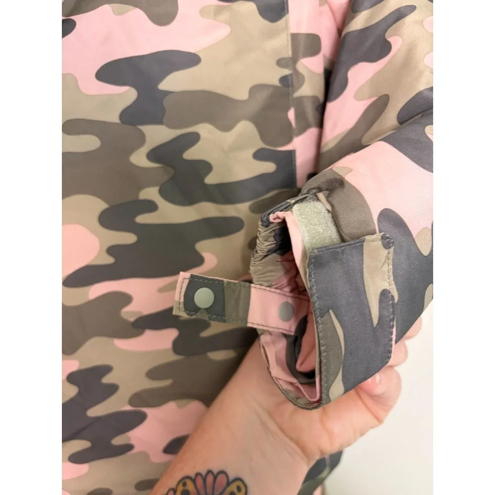 The Children's Place Girl's Ski Jacket Snow Pants Small 5/6 Pink Camo Set